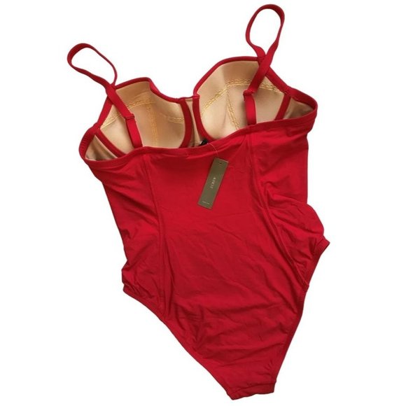 NWOT JCrew $110 Demi Underwire One-Piece Swimsuit 0 Belvedere Red G1738 pool - Picture 3 of 4